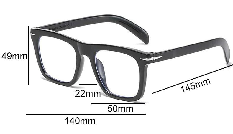 Anti Blue Rays Black Square Eyeglasses - 9db2bb-58